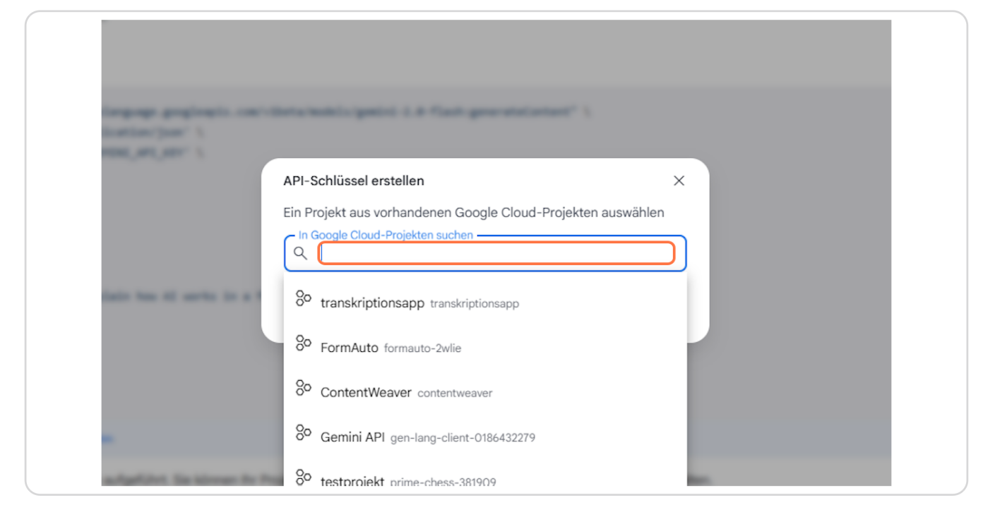 Bild: Generierter Gemini API Key